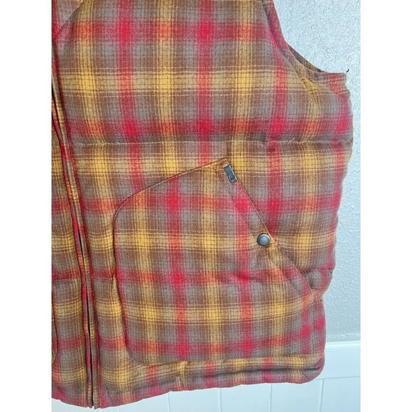 Timberland X Pendleton Wool Puffer Vest XXL Plaid Leather Down Filled Country - Picture 4 of 14